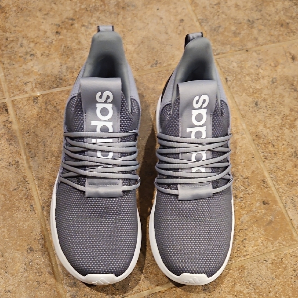 Adidas Charcoal and White Athletic Shoes